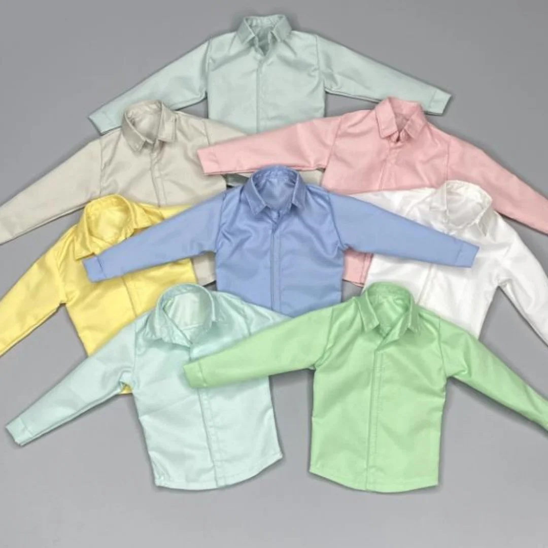 1/6 Soldato da uomo Camicia casual a maniche lunghe Vestiti in tinta unita F12 pollici Bambola a spalla stretta Action figure