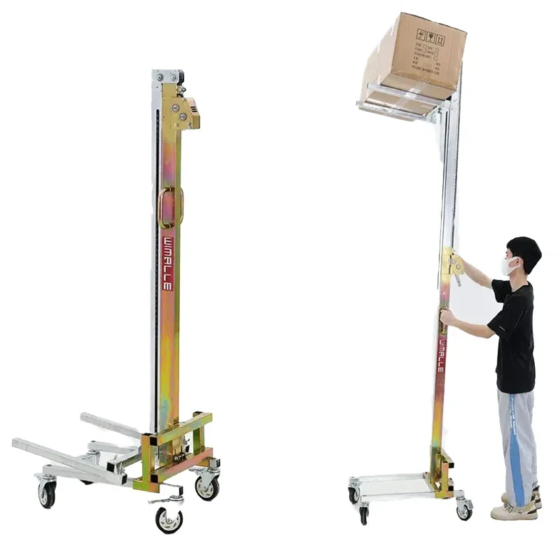 Hand Stacker Wire Rope Winch Light Manual Loading and Unloading Forklift Bearing 80KG Warehouse Logistics Handling Forklift