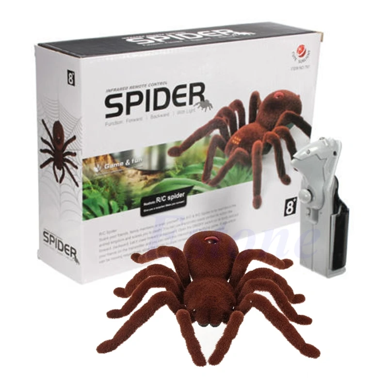 Kid Gift Remote Control Scary Creepy Soft Plush    Tarantula Toy