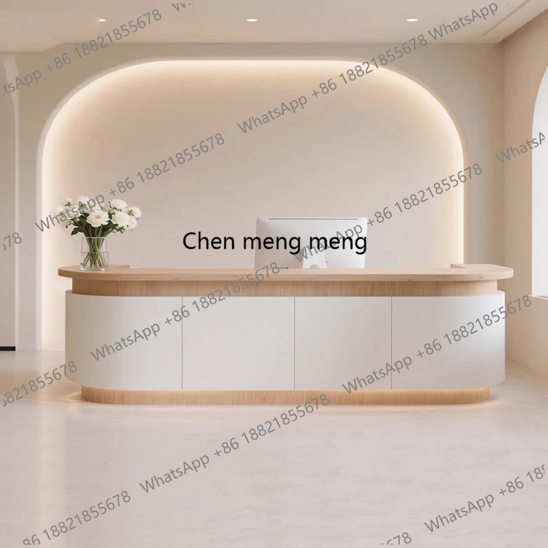 

Industrial Wood Reception Desks Curved Beauty Modern Reception Desks Simple Drawer Mostrador