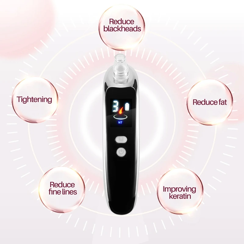 เครื่องดูดสิวเสี้ยนไฟฟ้า B47B-Face Nose Acne Black Dot Pimple Blackhead Remover กำจัดสิวหัวดำ ดูแลรูขุมขน พร้อมหัว 6 แบบ