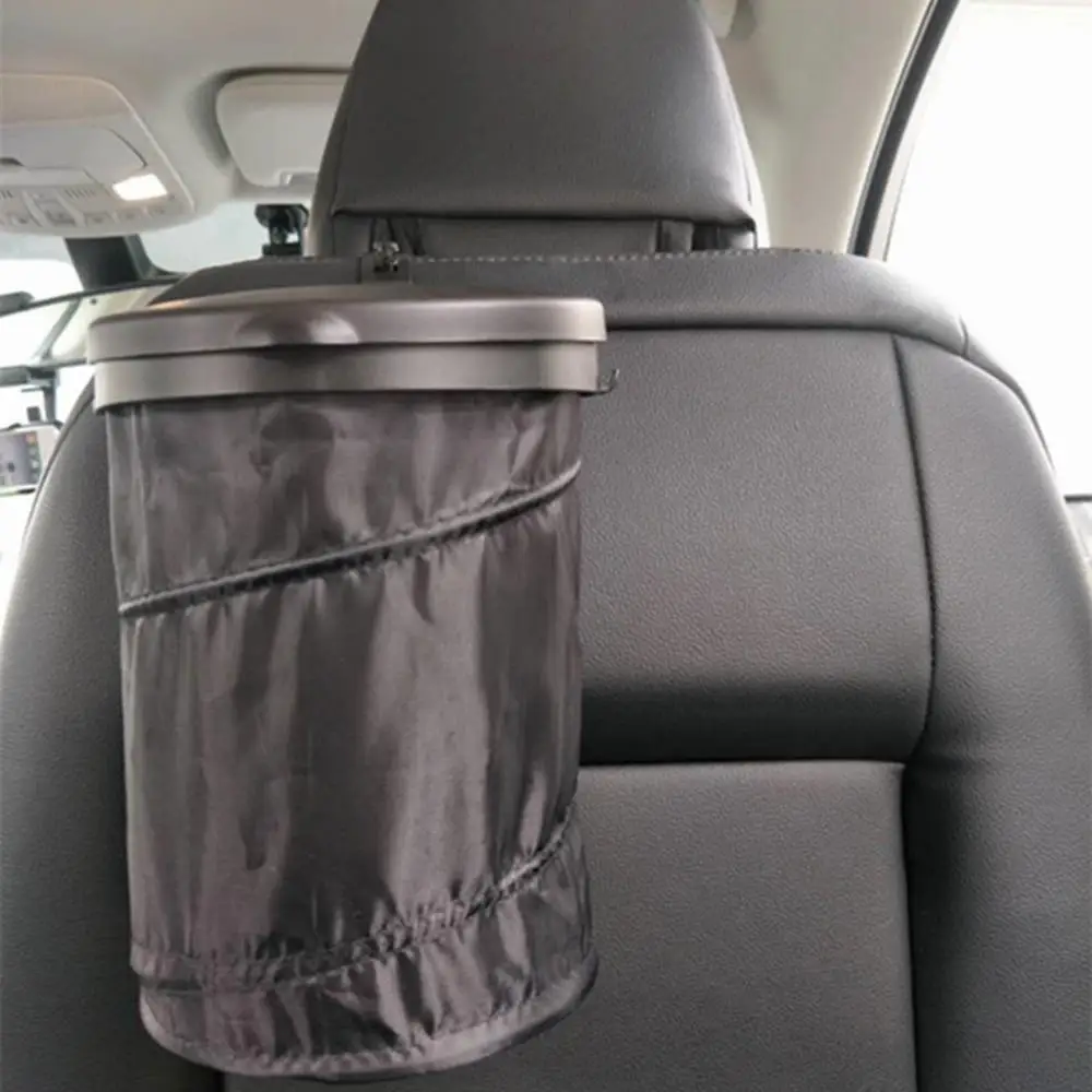 Trash Bag Garbage Can Portable Foldable Traveling Car Cylindrical Organizer With Lid Light Weight And Large Capacity 자동차 쓰레기통