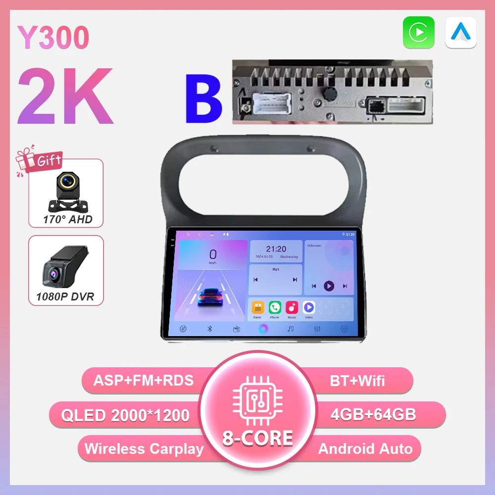 Android 16 Carplay Auto autoradio voor Renault Twingo 1 2005 - 2013 multimediaspeler autoradio Wifi BT scherm GPS navigatie