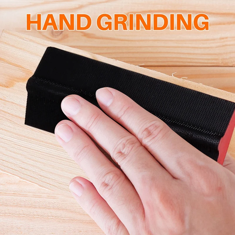 ABPP-Blocchi abrasivi a mano 16 pezzi, kit di tamponi abrasivi per contorni, tamponi abrasivi abrasivi con gancio e anello per levigare mobili in legno
