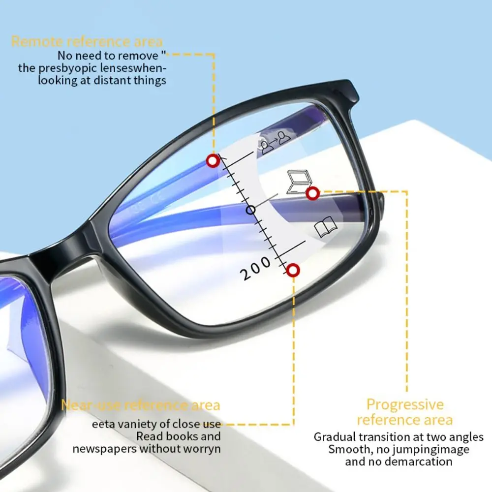 Blue Ray Blocking Anti-Blue Light Reading Glasses Multifocal Eye Protection Hyperopia Glasses Progressive Near Far Ultralight view 4
