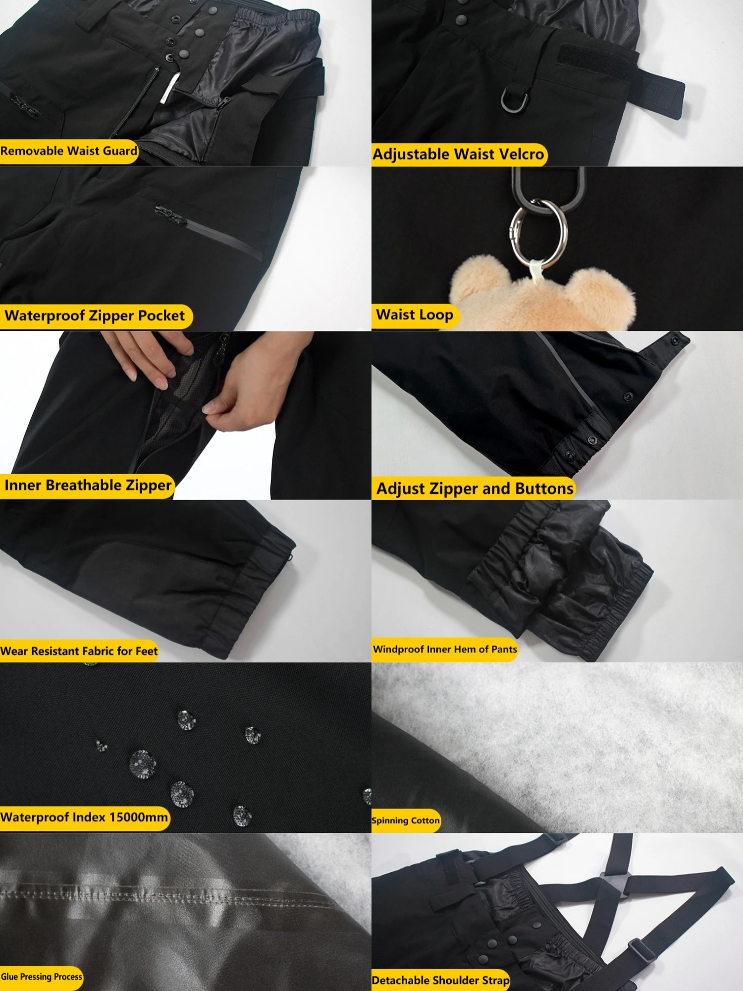 Lose Winddicht Skifahren Hosen Verdickung Warme Ski Overalls Männer Winter Neue Schnee Kleidung Wasserdichte Hose Outdoor Snowboard Hosen – Detail 2