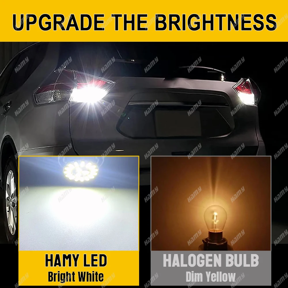 2/4/8/10 قطعة P21W 1156 BA15S 1157 BAY15D LED لمبة لسيارة الذيل وقوف السيارات الفرامل احتياطية أضواء الإشارة 12 فولت 4014-18SMD أبيض أحمر #5