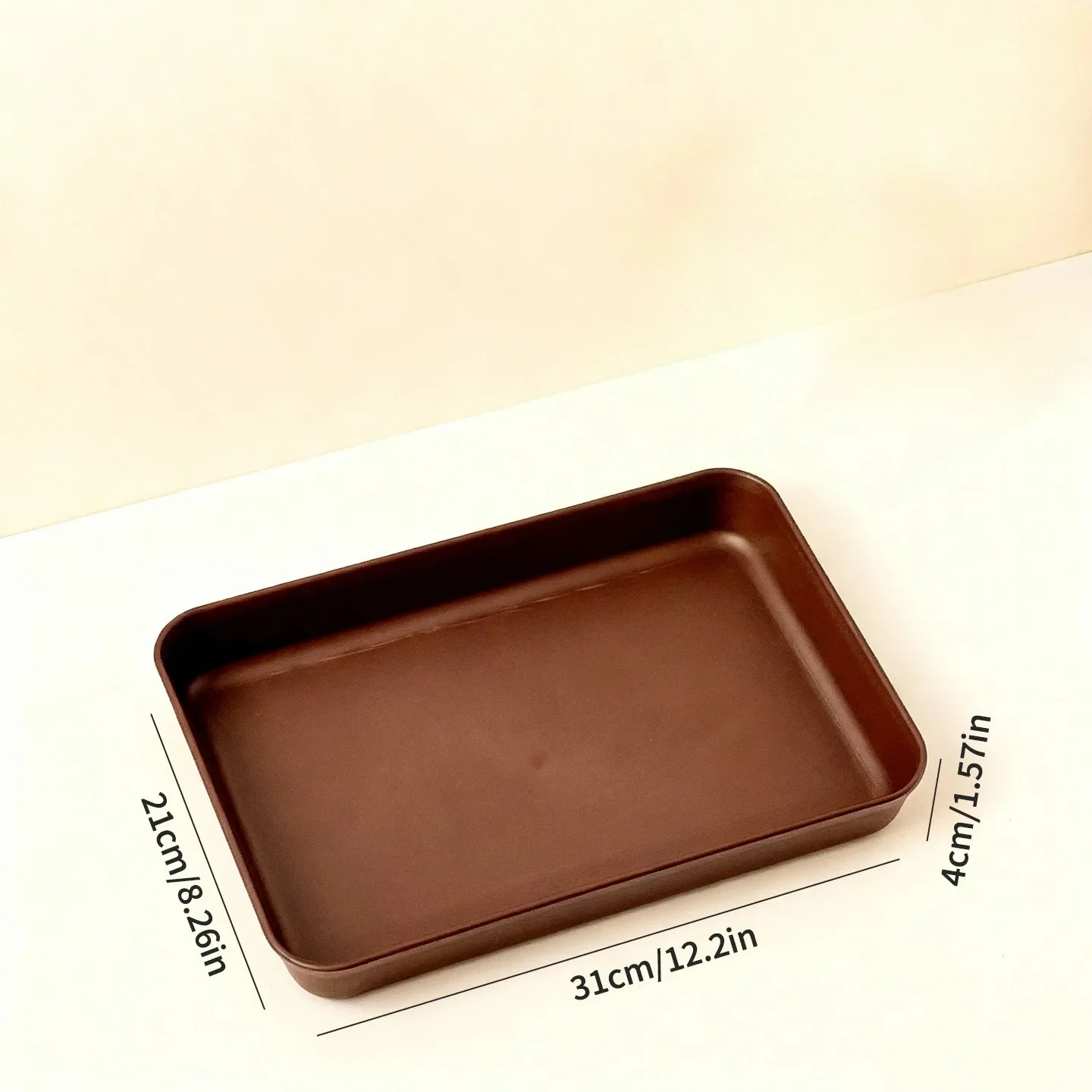 Rechthoekige plastic serveerschaal, imitatiehout, antislip, in elkaar te schuiven, geschikt voor fruit en eten, vaatwasserbestendig, serveerschalen, servies
