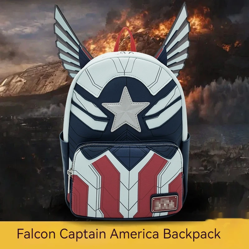 Disney Marvel Movie Character Falcon Avengers League Style Backpack Creative Fashion Backpack Student Casual Bag Christmas Gift