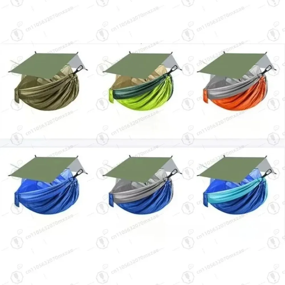 

Outdoor Lightweight Hammock Set: 210T Parachute Nylon, Waterproof Rainfly + Mosquito Net, Special for Adult Survival Camping