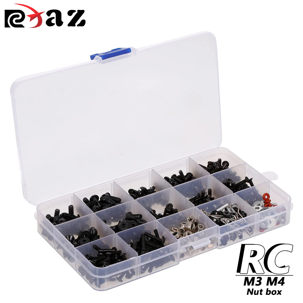 

RCXAZ M3 M4 Металлический корпус с гайкой, совместимый с 1/8 1/10 RC Track Car Axial SCX10 Redcat Mst Hsp Traxxas RC Автомобильные аксессуары