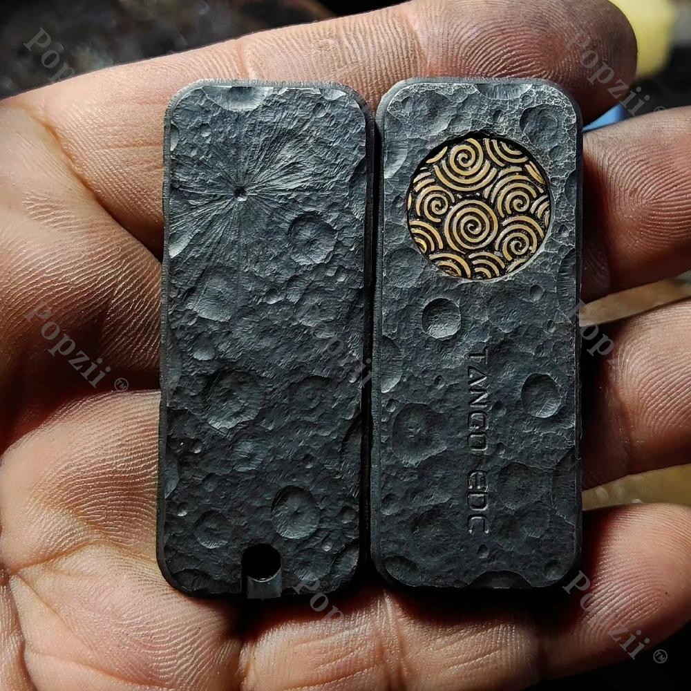 تانجو EDC التيتانيوم منحوتة النيزك الحفرة الميكانيكية دفع المنزلق ألعاب متململة مكتب أدوات تخفيف التوتر القلق اللعب #4