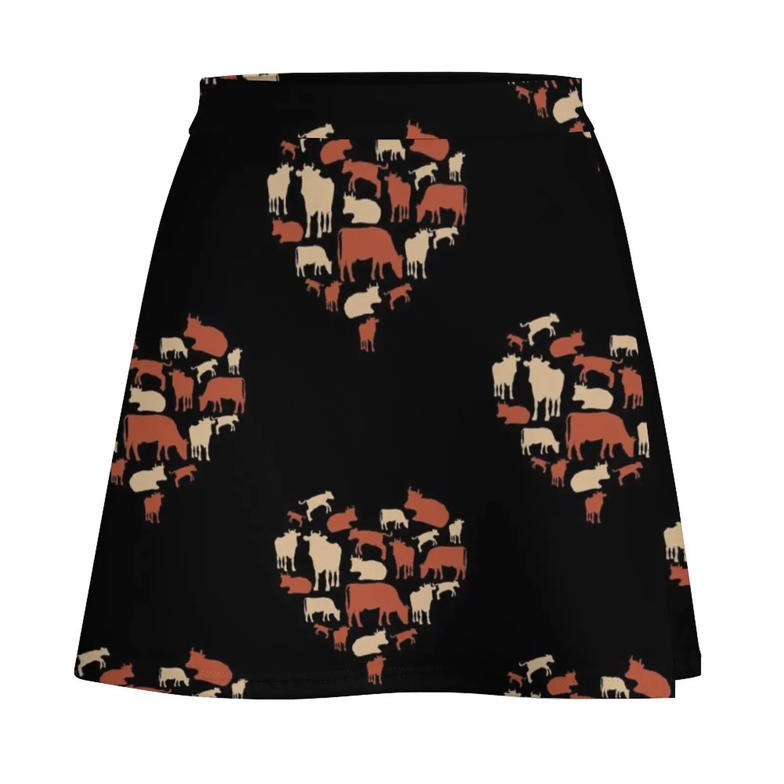 Cow Heart Love Mini Skirt 90s aesthetic clothing women summer 2026 women's summer dress 2026 Mini Skirt