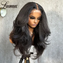 Kinky Straight 4x4 Lace Closure Wig Human Hair High-Density Blow-Out Yaki Straight 13x6 Lace Frontal Human Hair Wigs For Women