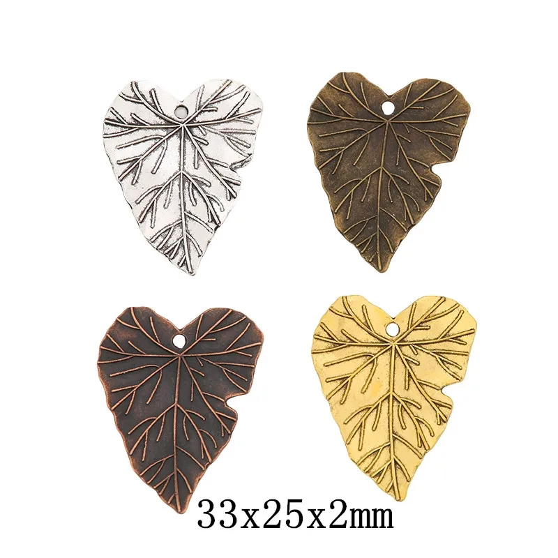

15 pieces (leaf) vintage zinc alloy charm metal pendant DIY jewelry discovery making accessories 1042