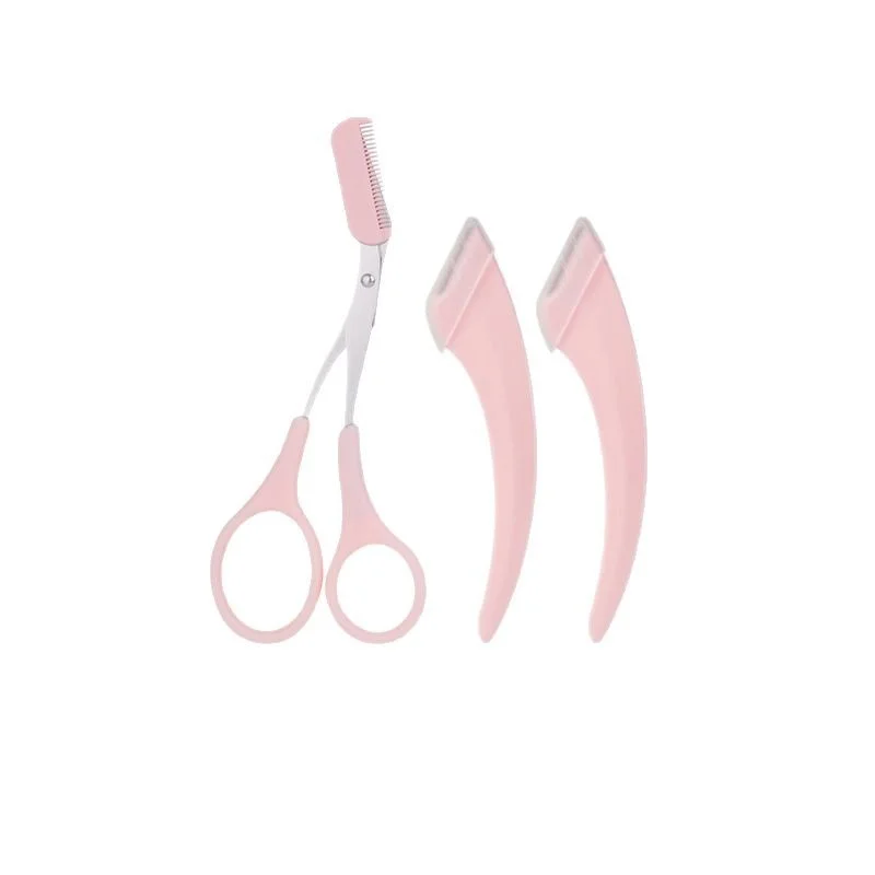 3 sets of new crescent eyebrow razor with eyebrow cutter comb macro blade special eyebrow razor eyebrow cutter beauty tool