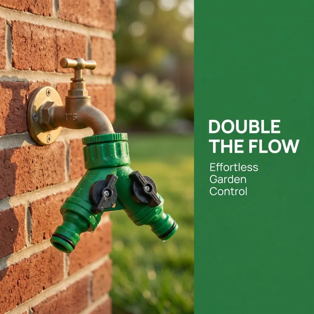 

Female Thread Y-Type Hose Splitter Valved Splitter 1/2'' to 3/4'' Water Hose Splitter 2-Way Quick Connect