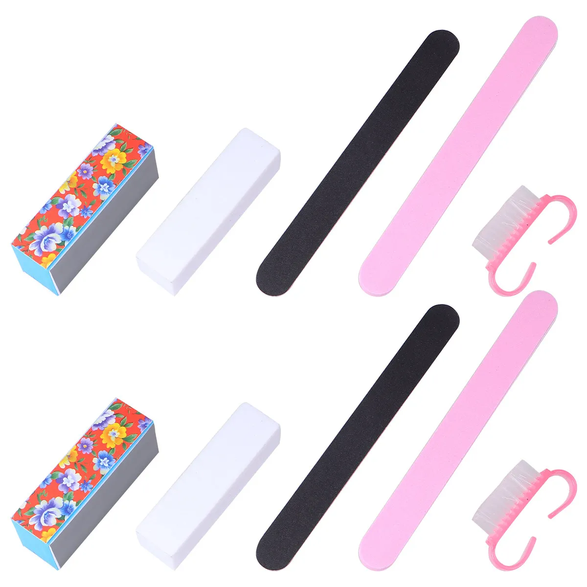 

10pcs Professional Nail File Set Rough Grit Manicure Pedicure Tools For Natural Acrylic False Nails Uv Gel Prep Sanding Buffers