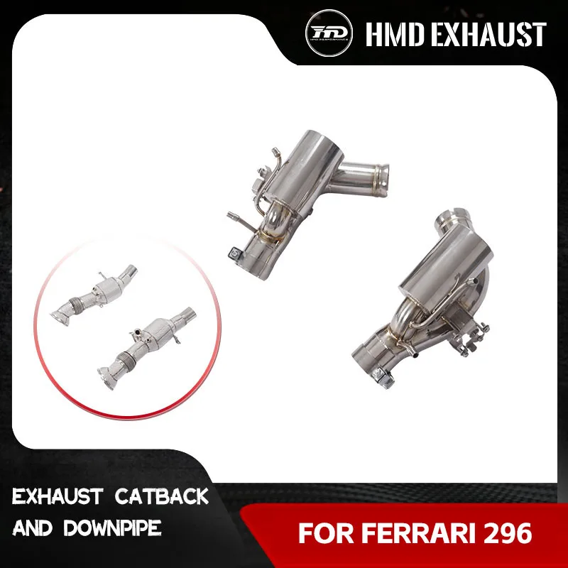 

HMD Catback Stainless for Ferrari 296 with OEM Valve Increased power Downpipe High quality with cat/without cat ﻿