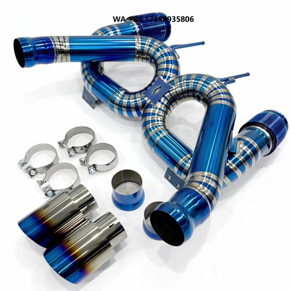 Rytan Valvetronic Exhaust Pipe Equal Length Titanium Blue Exhaust System Catback for 720s Straight Pipe