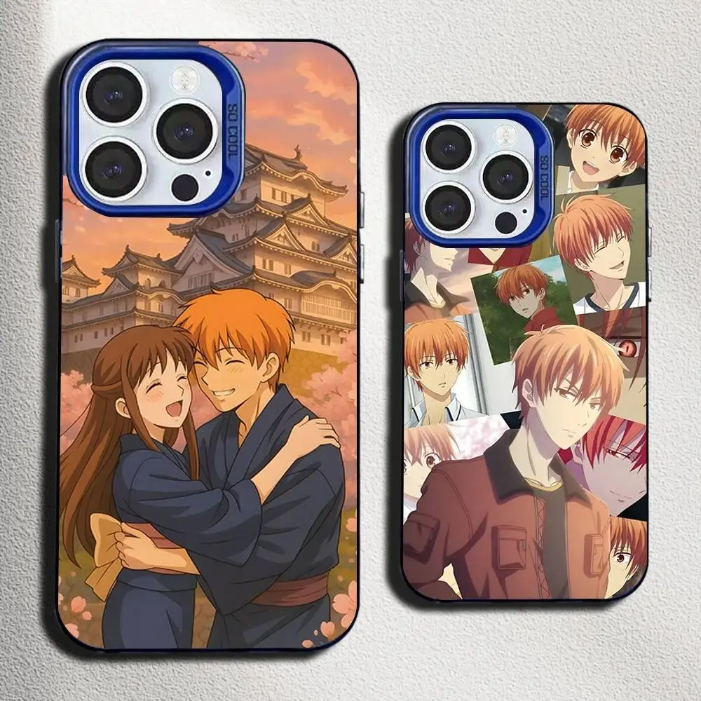

Comic Fruits B-Basket Phone Case For iPhone 16,15,14,13,12,11,Mini,Pro,SE,MAX Blue Matte Silicone Cover