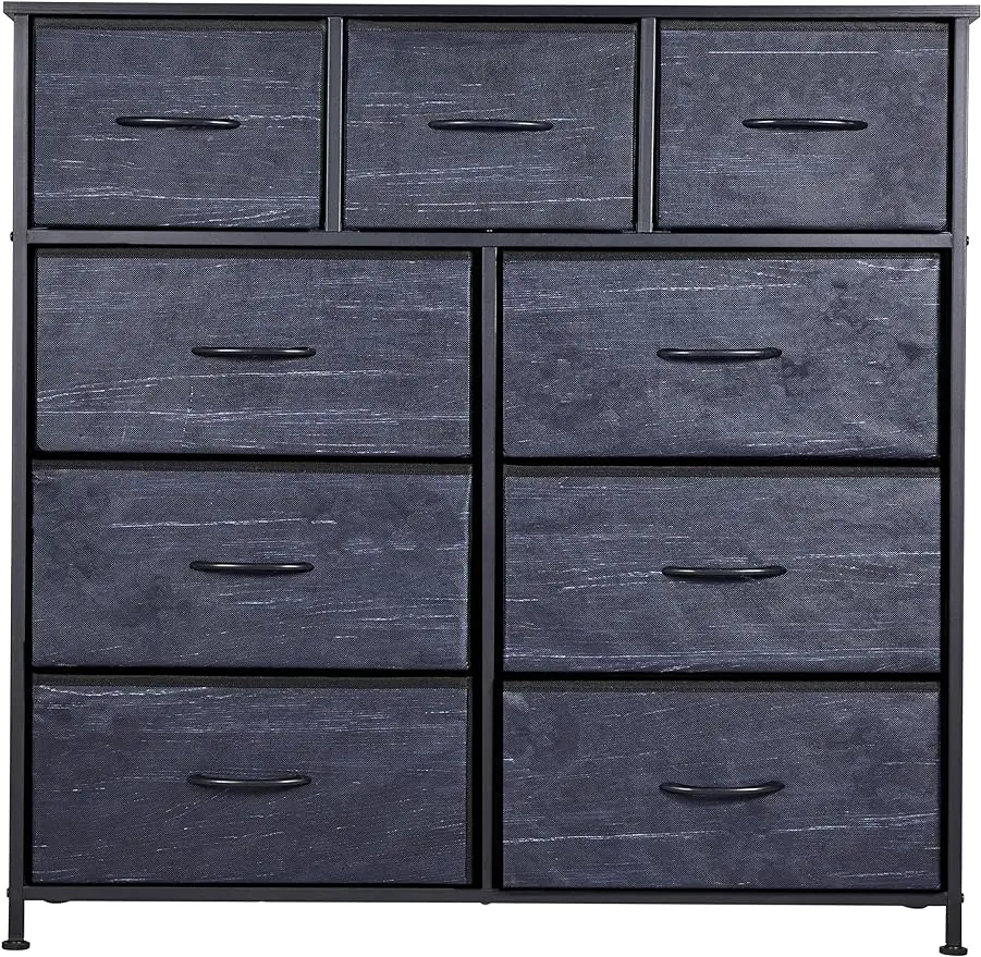 Tall Dresser for Bedroom with 9 Drawers, Storage Dresser Organizer Unit, Fabric Dresser for Bedroom, Closet, Chest of Drawers wi