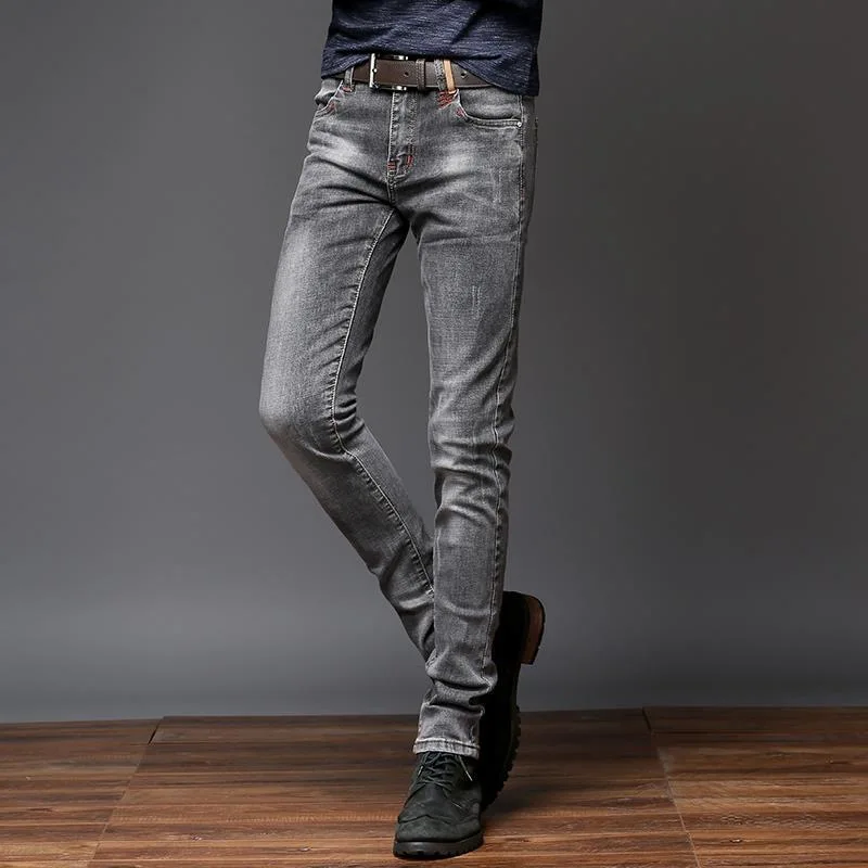 2024 Spring and Autumn New Fashion Trend Retro Straight Leg Jeans Men's Casual Slim Comfortable High Quality Small Foot Pants