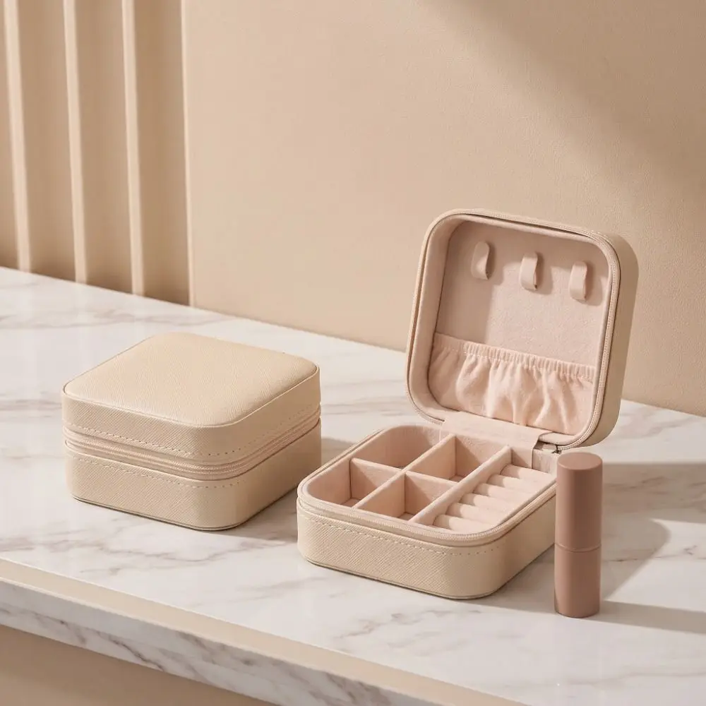 Storage Square Jewelry Organizer Box Stackable PU Leather Jewelry Storage Box with Compartment Case Jewelry Display Box Gift