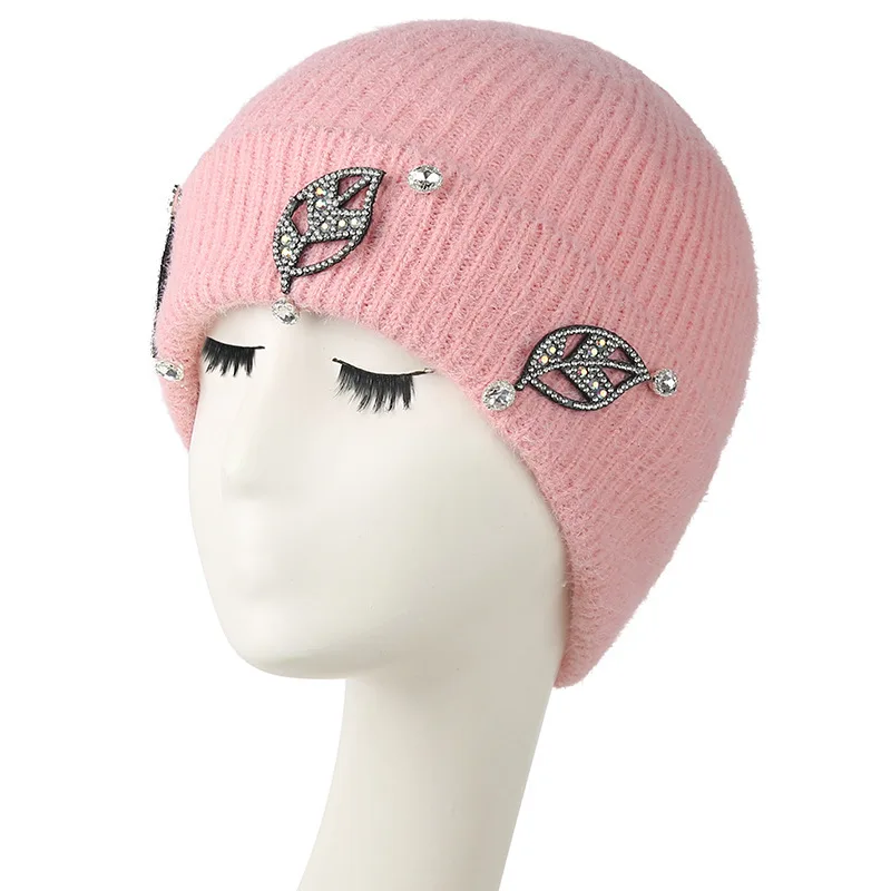Women's versatile knitted hat for autumn and winter, makes the face look smaller, warm, suitable for large head sizes