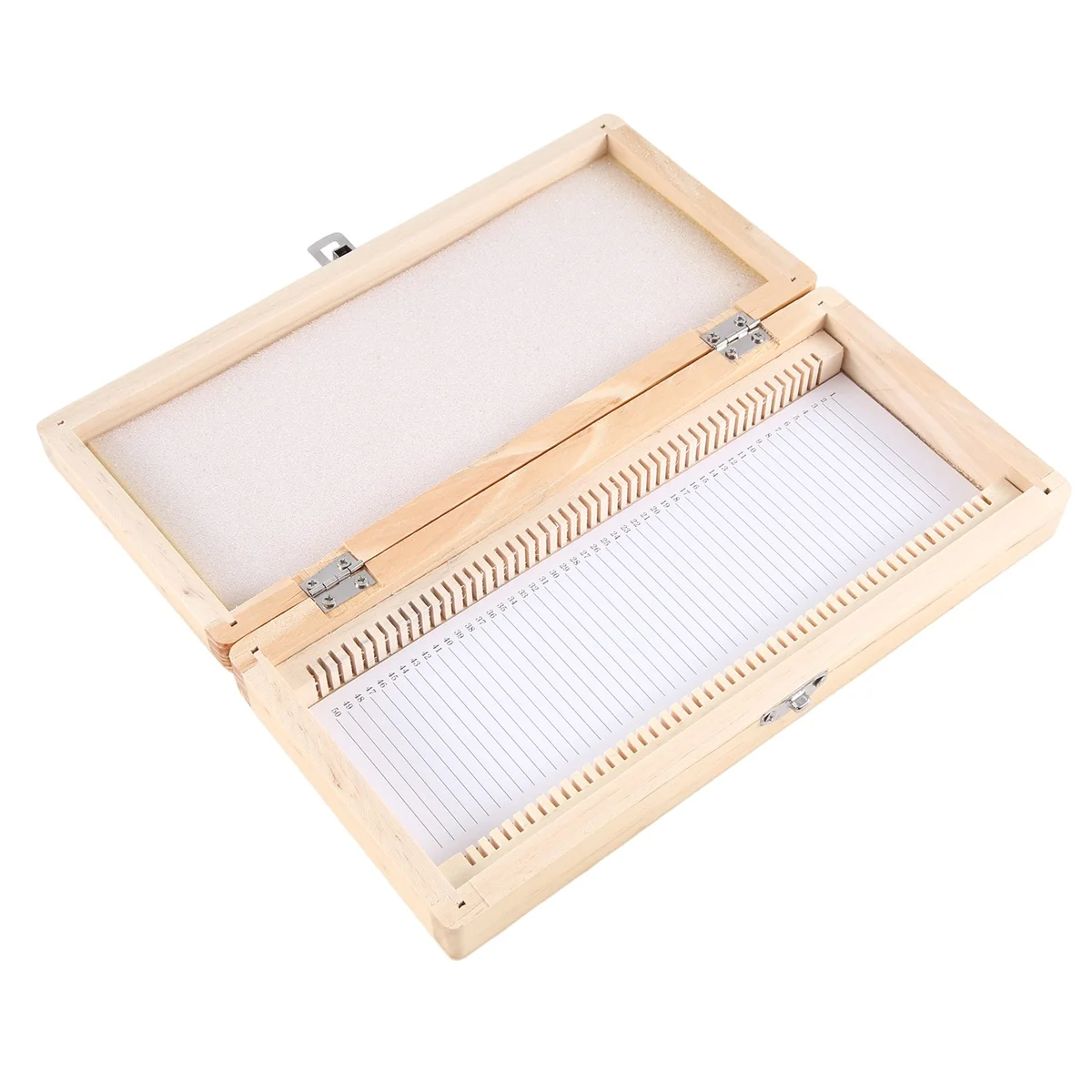 A51I Wooden Slide Storage Box, Holds 50 Slides, Microscope Slide Box