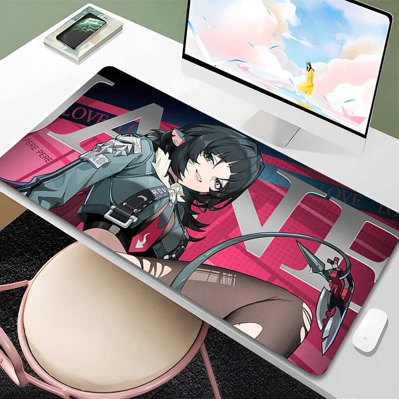 Mouse Pad Zenless Zone Zero Anime Mousepad PC Sexy Jane Doe Extended Desk Mat Laptop Kawaii Girl Keyboard Pad Gaming Table Mat