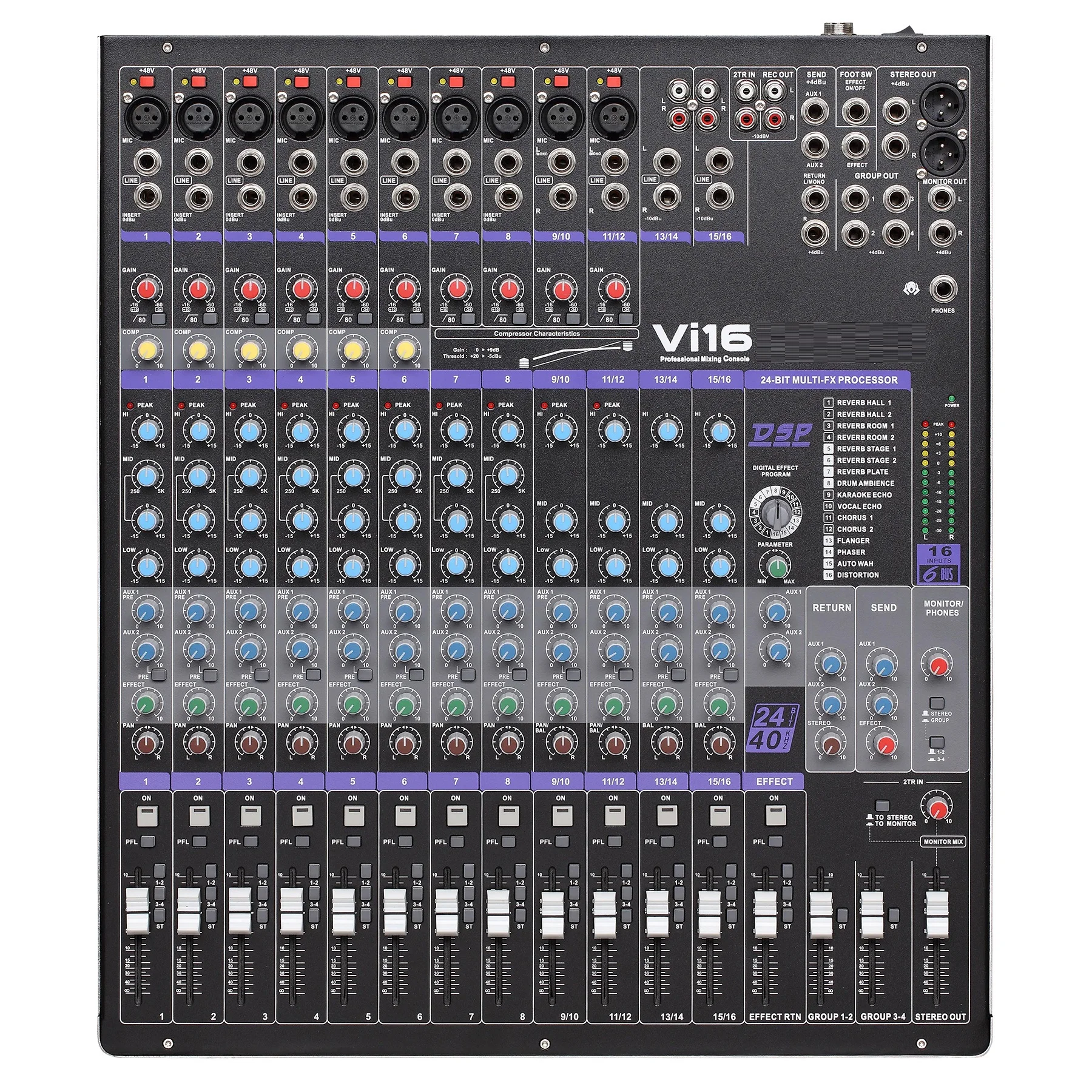 professional audio mixer 16 channels mixing console for wireless micprophone  dj controller sound processor audio equipment vi16