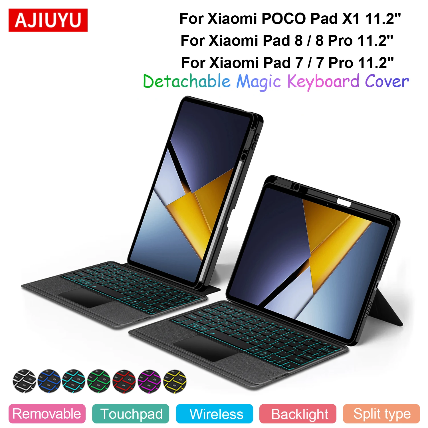 

Smart Magic Keyboard For Xiaomi POCO Pad X1 2025 Mi Pad 7 Pad 8 MIPad 7 8 Pro 11.2 Inch Case TouchPad Backlight Separable Cover