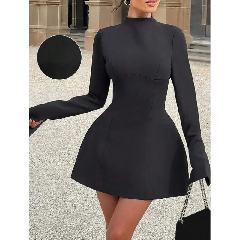 

Ele Pure Color Stand Collar Long Sve Women's Top H 70 New Cross-Border Sle Casual Sportswear Set Autumn Seven-Qua...