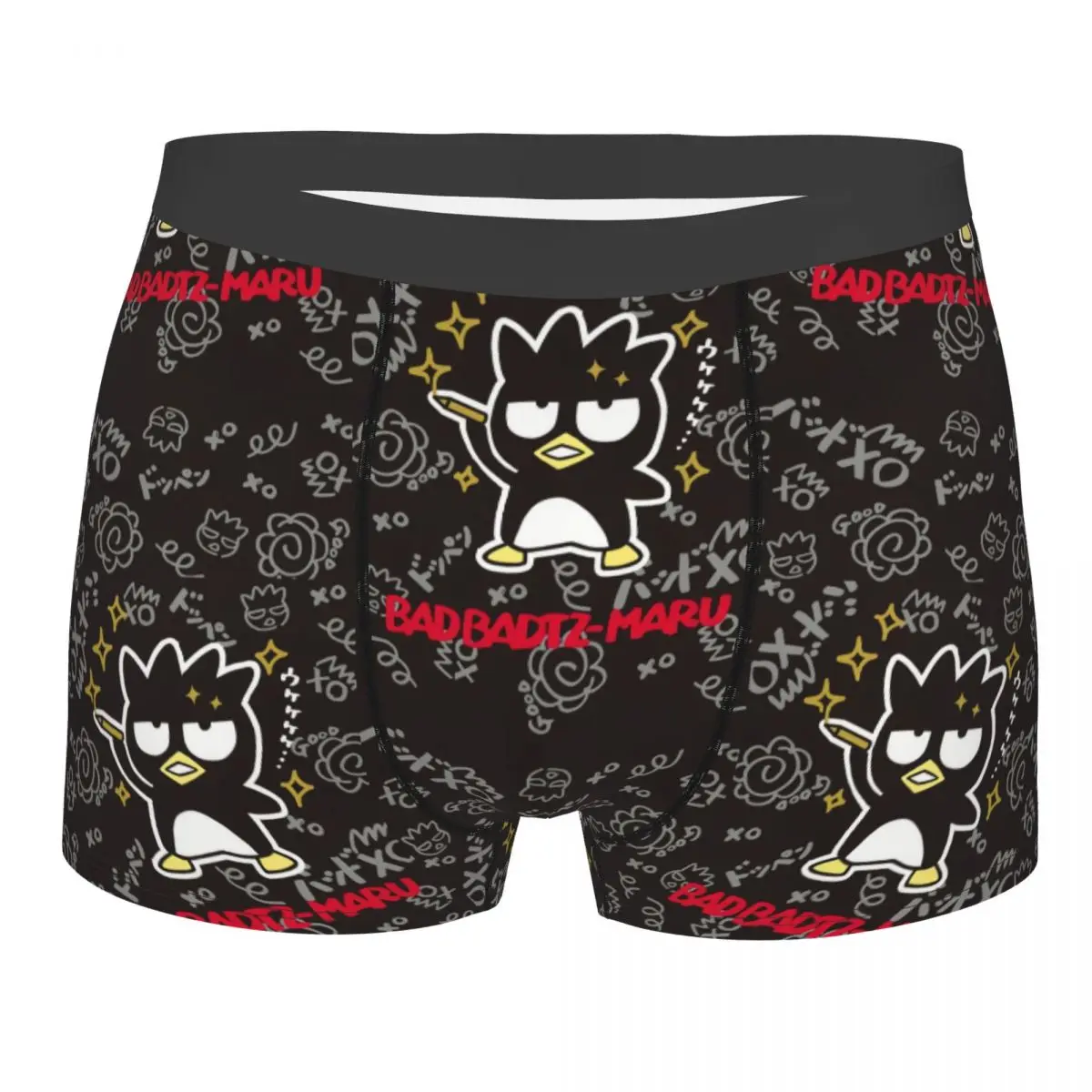 Custom Male Novelty BAD Badtz-Maru Sanrio Cartoon XO Child Underwear Boxer Briefs Stretch Shorts Panties Underpants