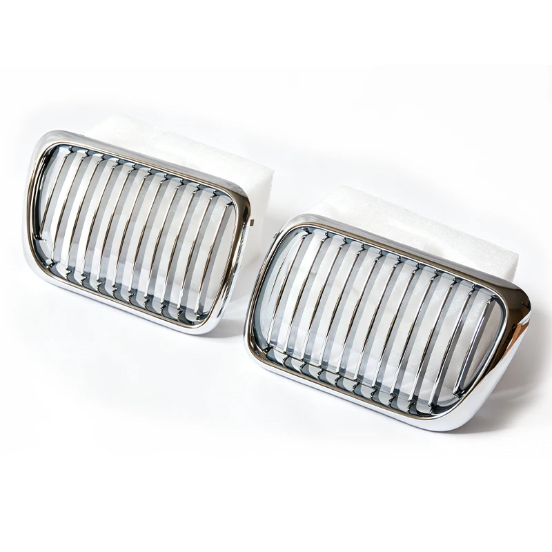 Chrome/ Black Single/Double Slat Kidney Grille for BMW E36 3-Series LCI 1997-1999 Grill 316 318 320 Thickened view 2