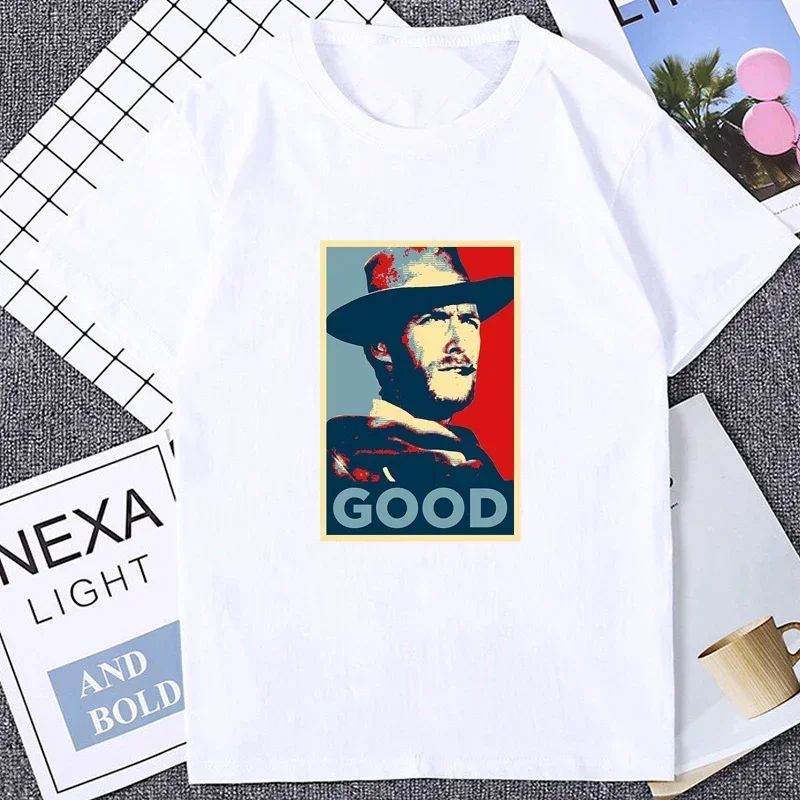 THE GOOD THE BAD AND THE UGLY Printed Tshirt Italo Western Eastwood Cowboy US Clint Graphic Man T Shirt Summer Streetwear Tees