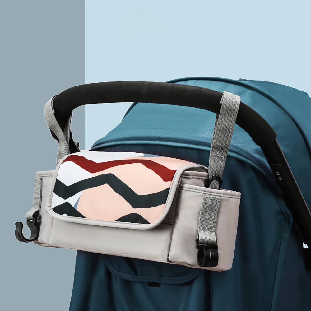 Baby Stroller Hanging Bag Large Capacity Contrasting Color Multi-Functional Car Storage Bag Suitable For Various Types Of Cars