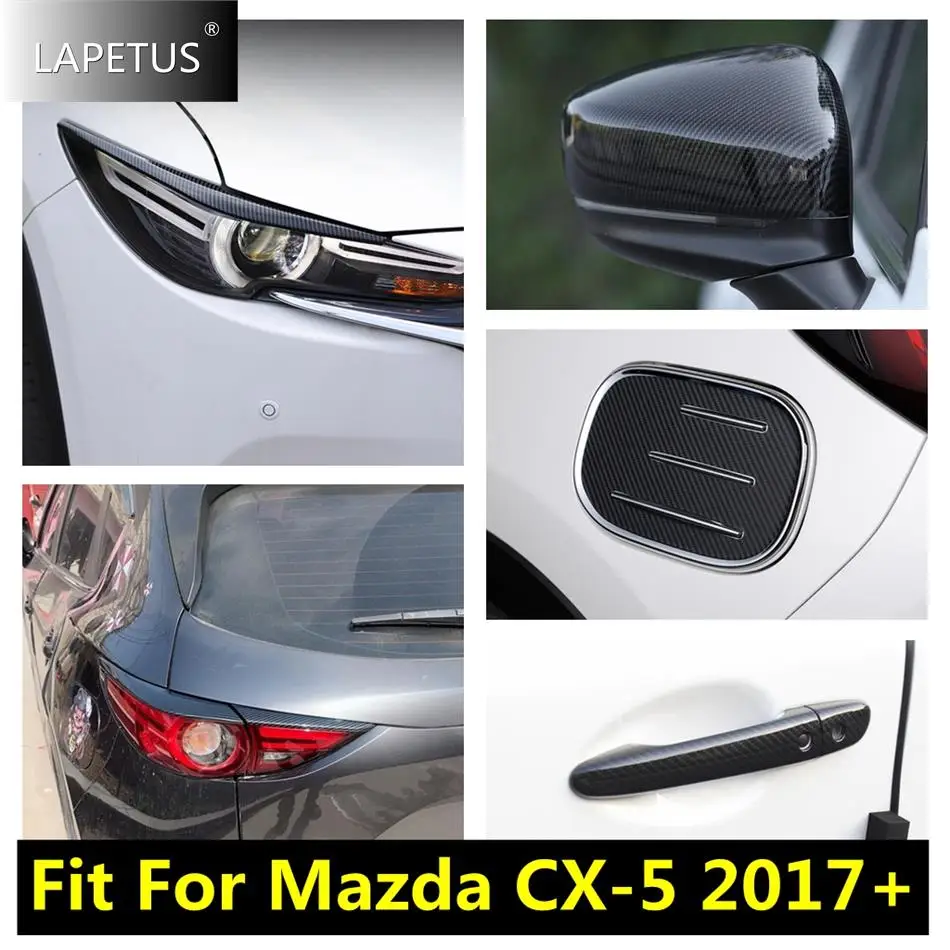 

Front Rear Head Light Eyebrow / Door Handle / Rearview Mirror Cover Trim For Mazda CX-5 2017 - 2023 Car Accessories Carbon Fiber