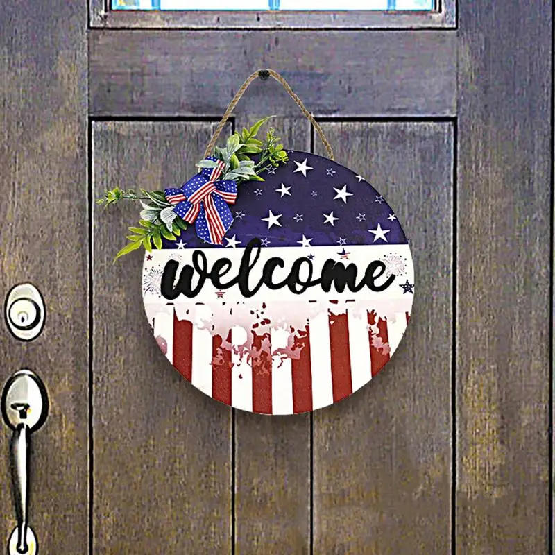 Independence Day Door Sign Independence Day Welcome Sign Independence Day Door Sign With Cute Bow Outdoor Outside Porch Decor