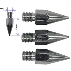 Length 33mm Mini Pole Point Tip For Mini Prism GPS Pole - M10 Thread Steel