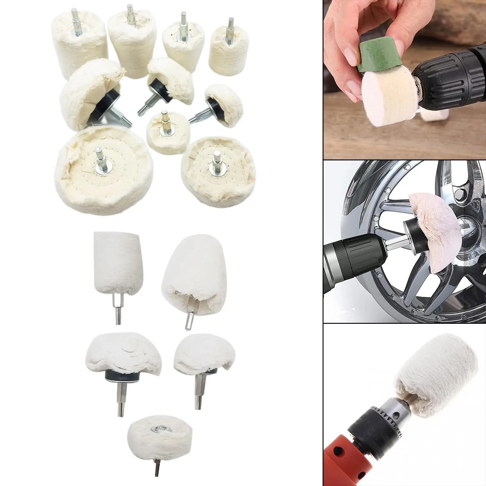 Buffing Polishing Wheels Kit Durable Various Shaped for Metal Wood Jewelry