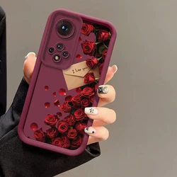 Beauty Rose Flowers Case For Huawei Honor 200 70 90 50SE 50 Pro 20 Silicone Camera Lens Protection Shockproof Soft Phone Cover