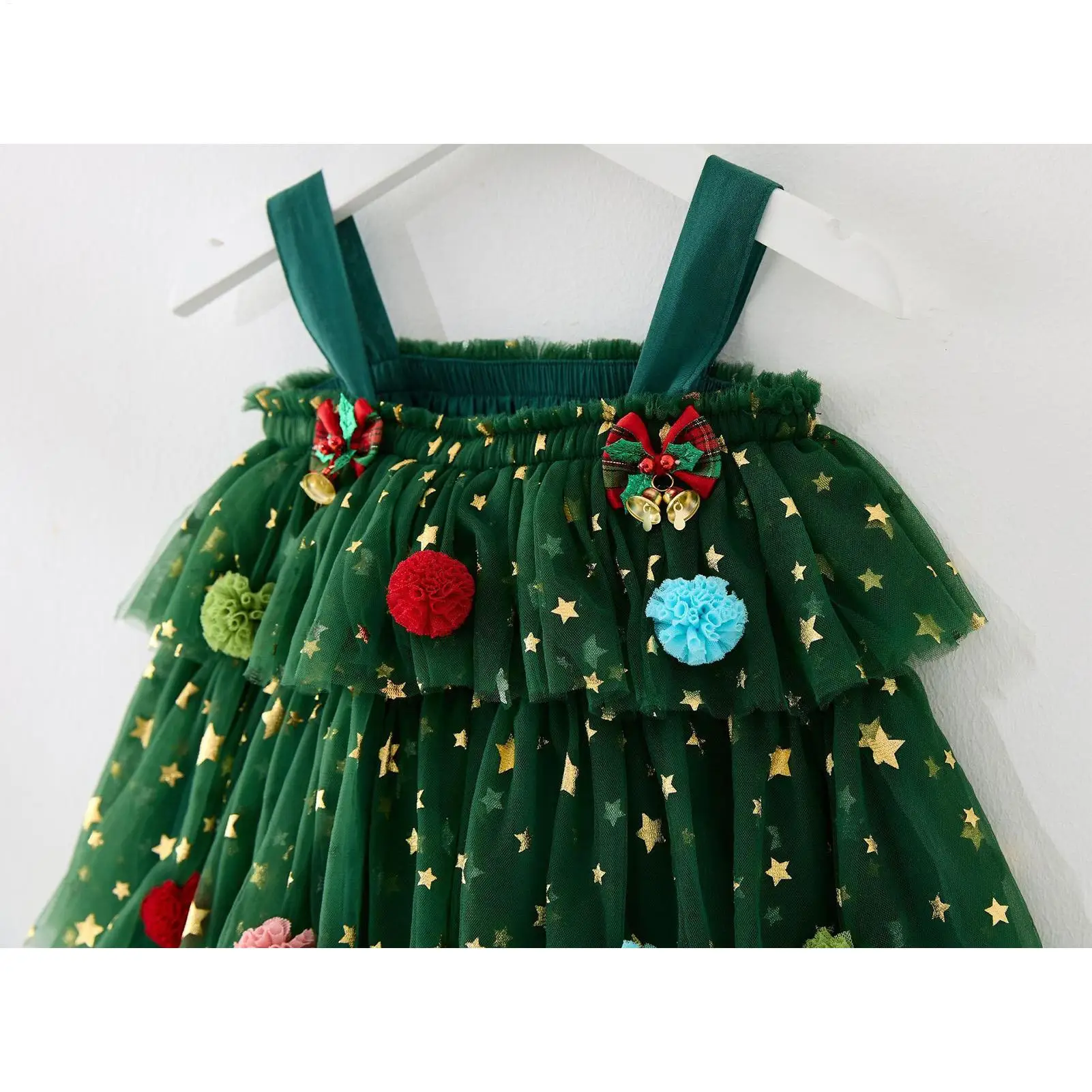 

Girls Christmas Outfit Fashion Girls Dress Glitter Clothes Tiered Outfit For Event Party Birthday Outdoor Activities Club