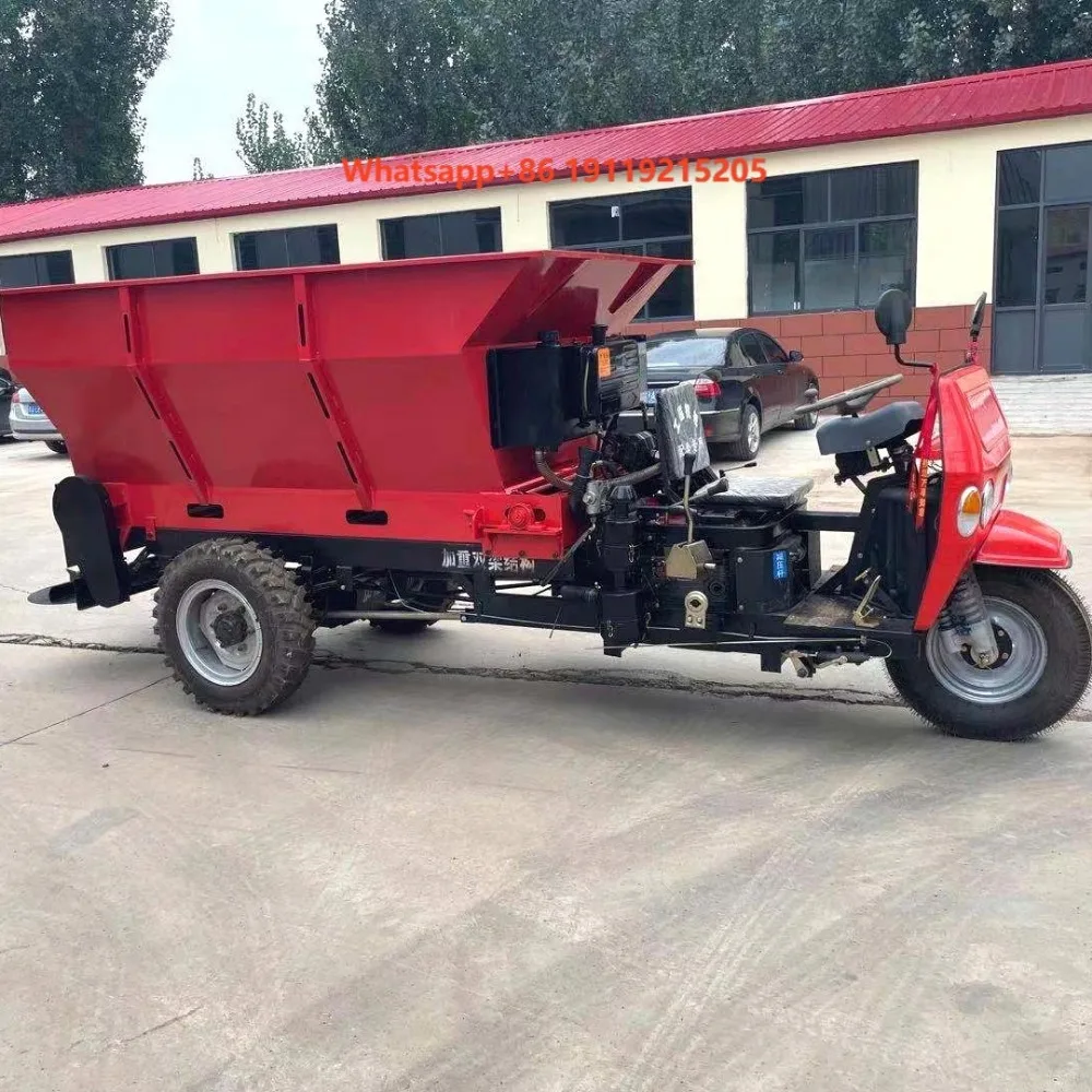 Durable Self-propelled Diesel-powered Three-wheeled Manure Spreader Machine for Orchard Farm Greenhouse