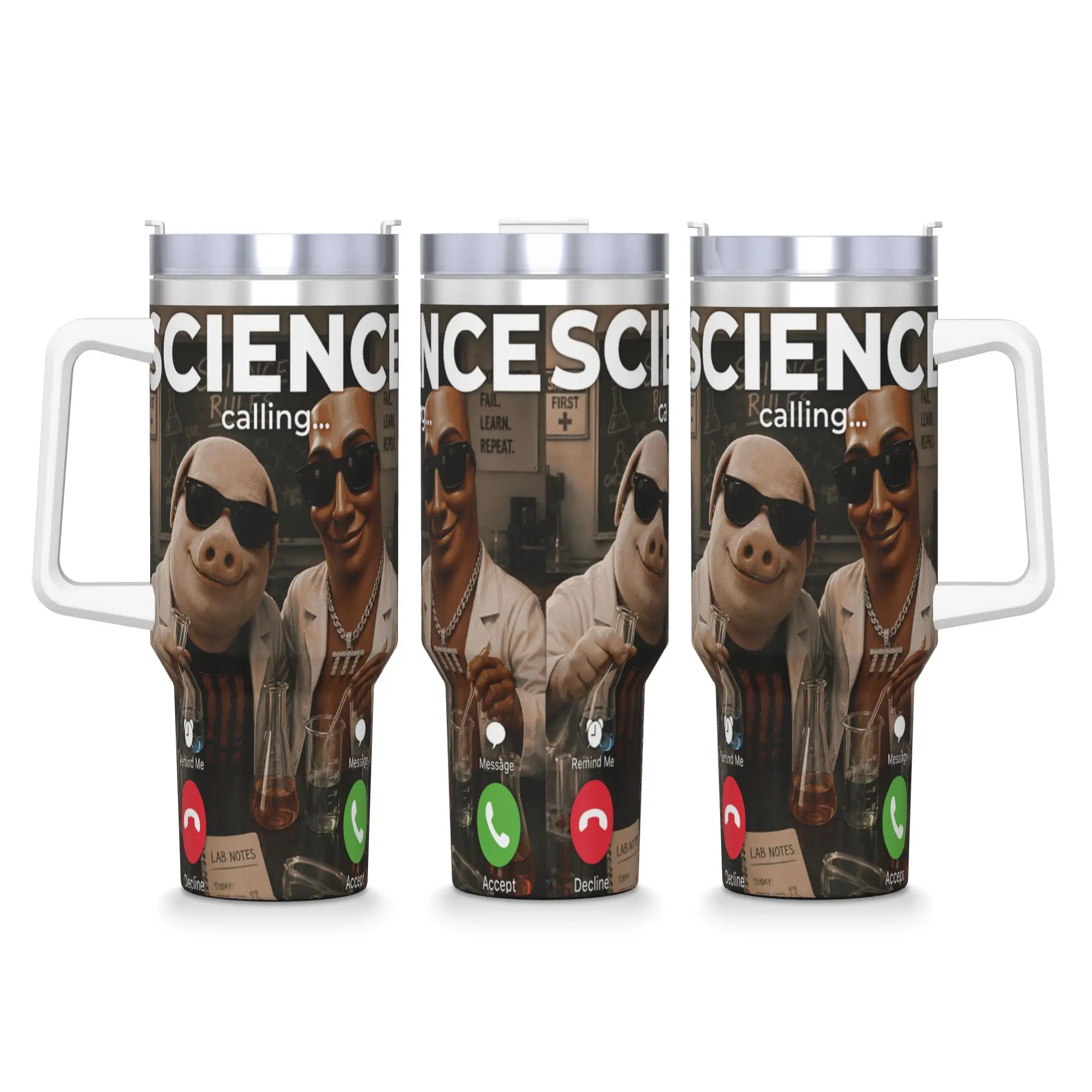 Lab Experiment Bros Tung Sahur John Pork Science Lab Meme Stainless Steel Tumbler Thermal Cups With Straws Large Mugs Cup