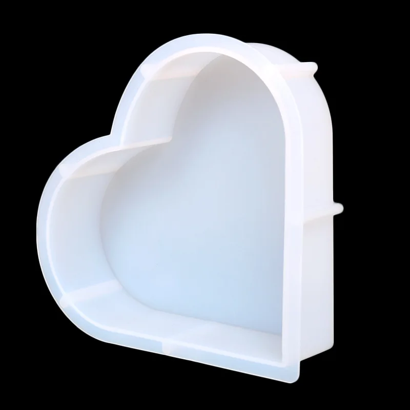 Mini Heart Bookend Molds Suitable for DIY Epoxy Resin Crafts, Square Resin Silicone Molds with Heart Shape for Home Decor view 6