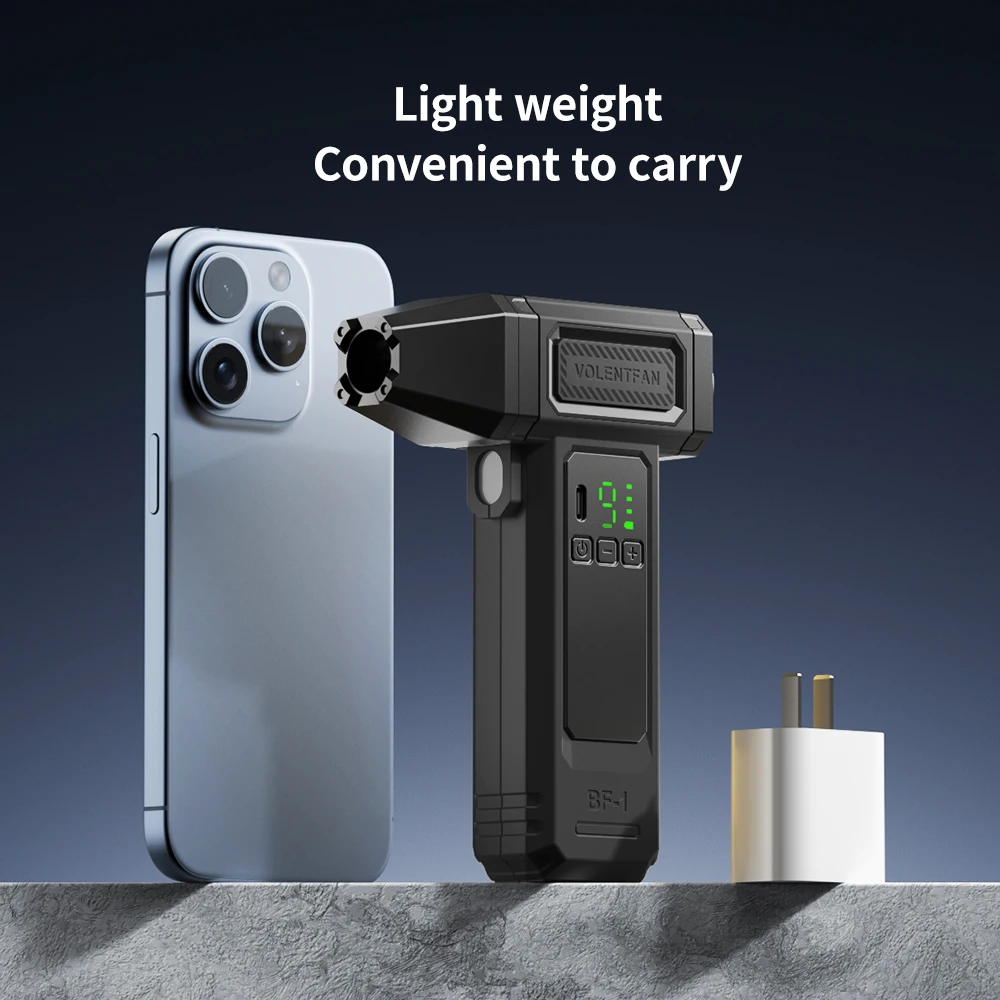 300000RPM Turbo Fan Powerful Air Blower Portable Wireless Dust Cleaner 8000mAh TypeC Charging Brushless Jet Blower LED lighting