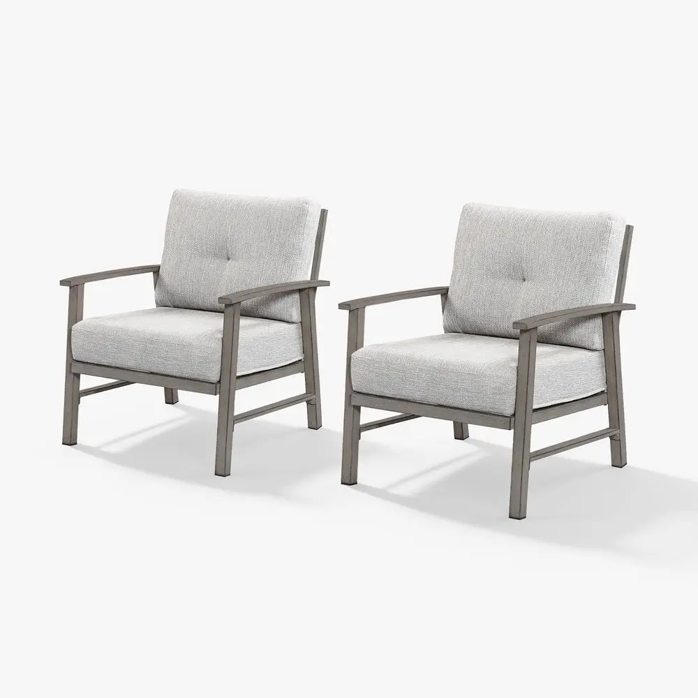 

Pieces Outdoor Patio Chairs, Outdoor Aluminum Armchair Conversation Set with Thick Cushions, All Weather Patio Furniture Sofa C