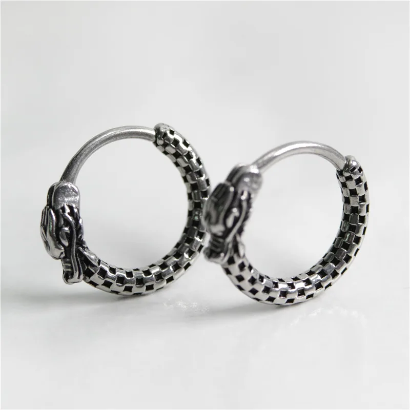 

Мужские серьги-кольца из титановой стали в стиле ретро